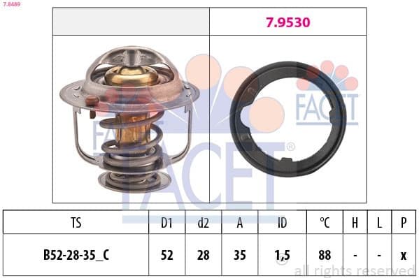 Thermostat, coolant Made in Italy - OE Equivalent 7.8489
