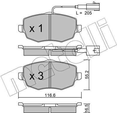 Brake Pad Set, disc brake 22-0528-1