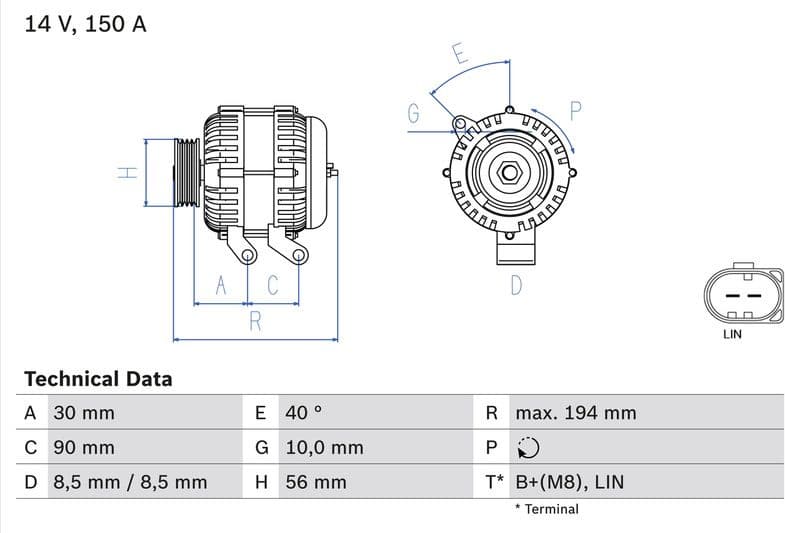 Alternator 0986082560 - image 3