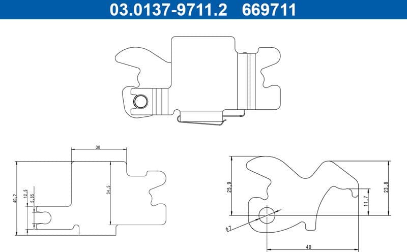 Accessory Kit, parking brake shoes expanding lock 03.0137-9711.2