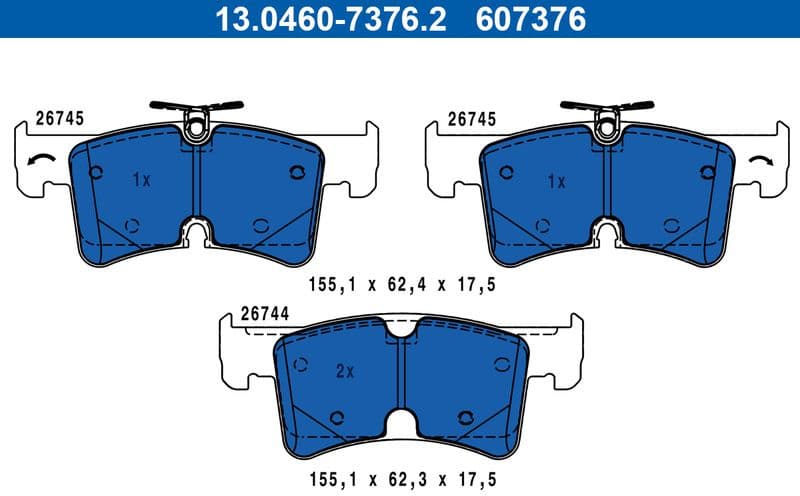 Brake Pad Set, disc brake 13.0460-7376.2