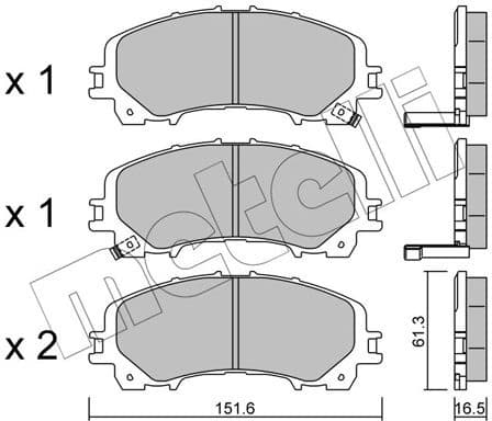 Brake Pad Set, disc brake 22-1082-0