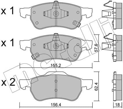 Brake Pad Set, disc brake 22-1408-0