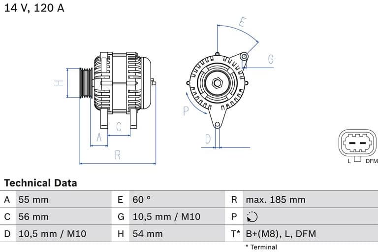 Alternator 0986082380 - image 3