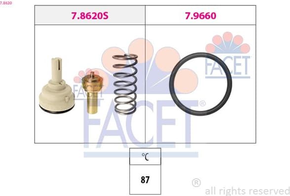 Thermostat, coolant Made in Italy - OE Equivalent 7.8620