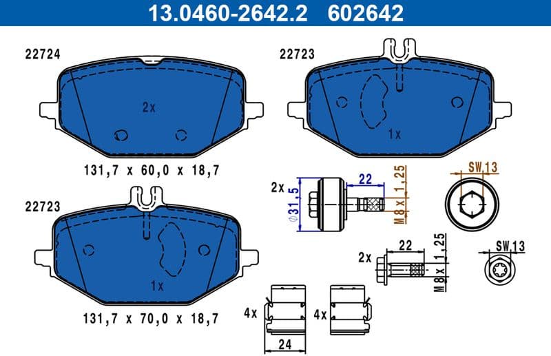 Brake Pad Set, disc brake 13.0460-2642.2