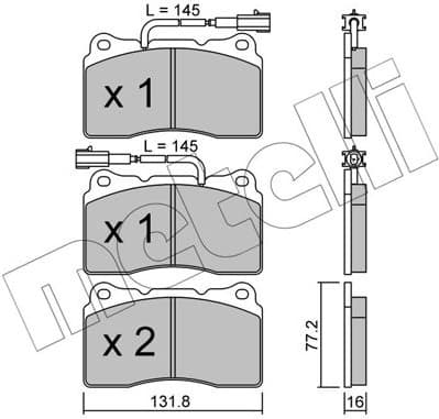 Brake Pad Set, disc brake 22-0288-0