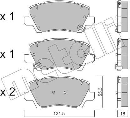 Brake Pad Set, disc brake 22-1165-0