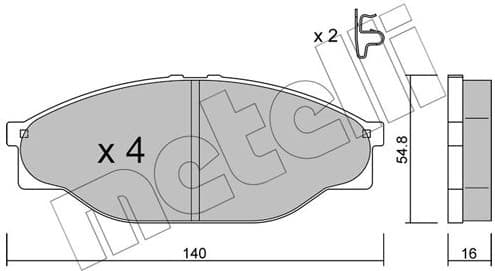 Brake Pad Set, disc brake 22-0433-0