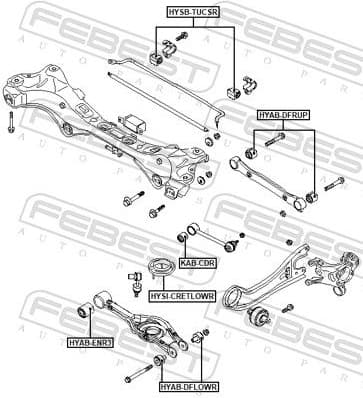 Mounting, control/trailing arm HYAB-DFLOWR