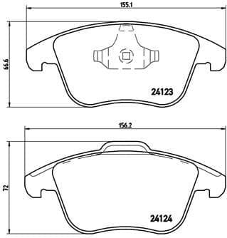 Brake pads front, Top Quality P24076