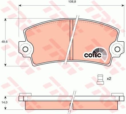 Brake Pad Set, disc brake COTEC GDB148