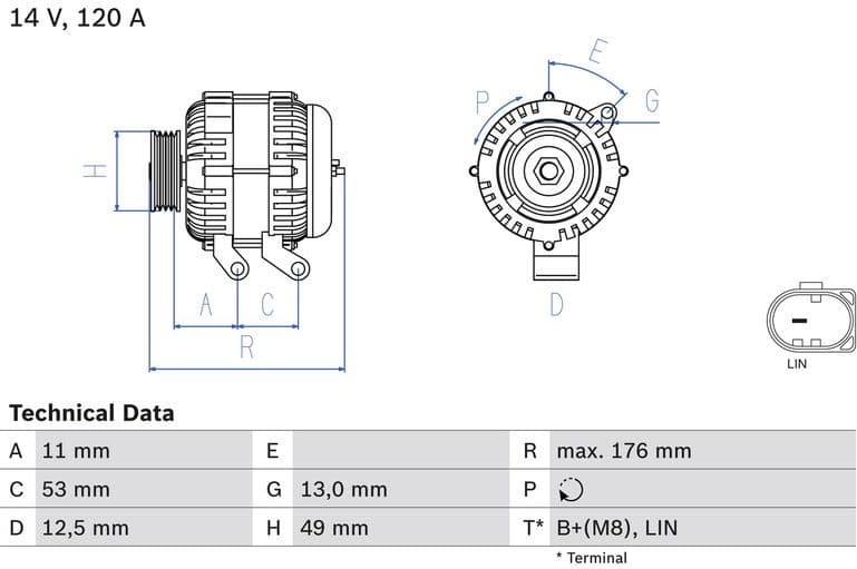 Alternator 0986082220 - image 3