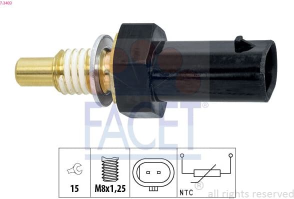 Sensor, coolant temperature Made in Italy - OE Equivalent 7.3403