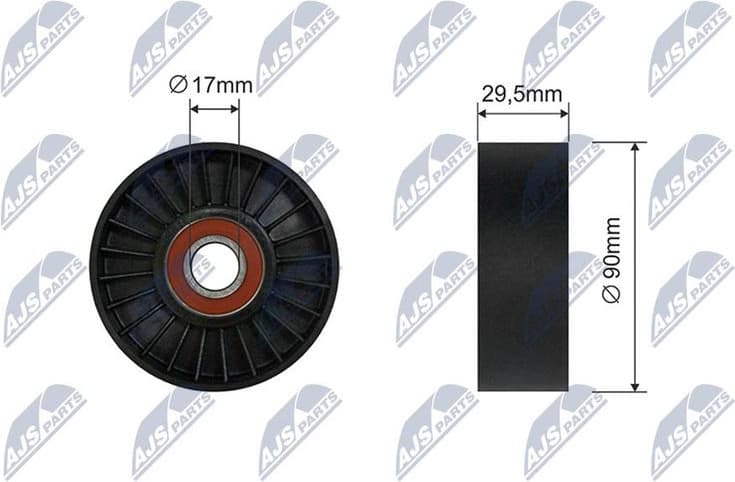 Tensioner Pulley, V-ribbed belt RNK-CH-009A