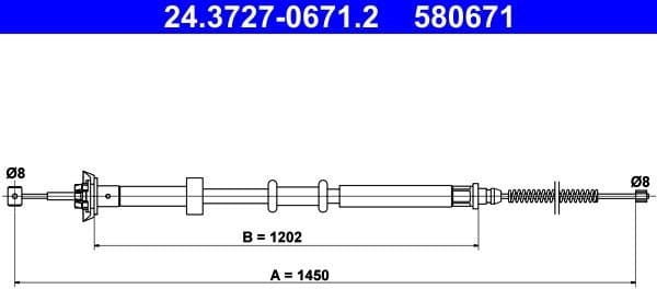 Cable Pull, parking brake 24.3727-0671.2