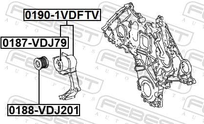 Belt Tensioner, V-ribbed belt 0190-1VDFTV - image 2