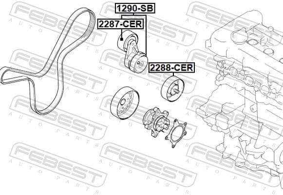 Belt Tensioner, V-ribbed belt 1290-SB - image 2