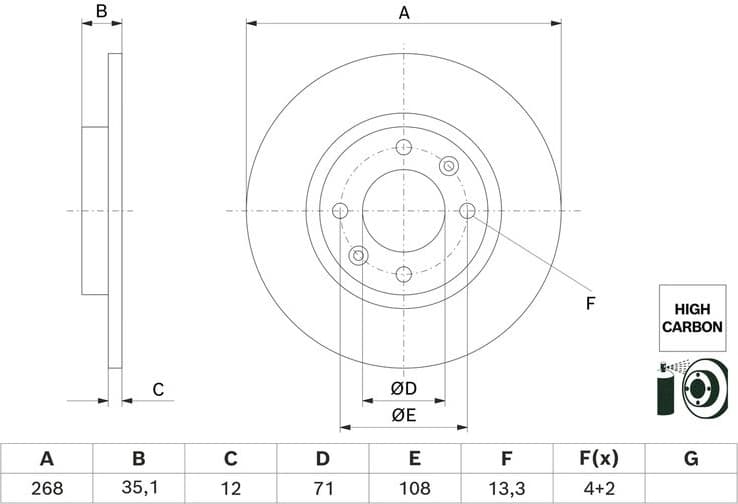 Brake Disc 0 986 479 H54