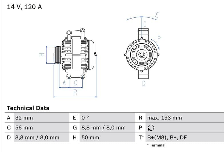Alternator 0986047660 - image 2