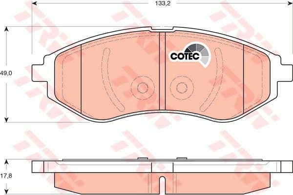 Brake Pad Set, disc brake COTEC GDB3330