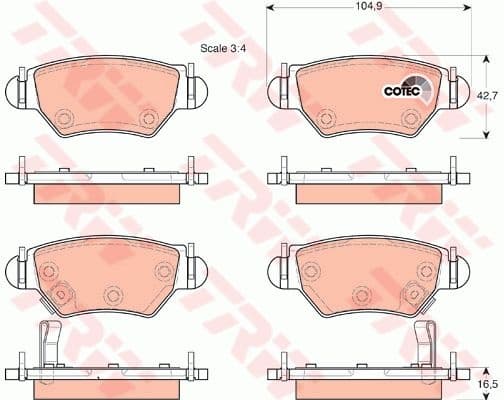 Brake pads rear GDB1471