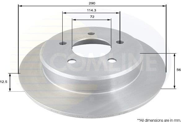 Brake disc, 1pcs REAR ADC2312