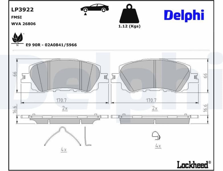Brake Pad Set, disc brake LP3922