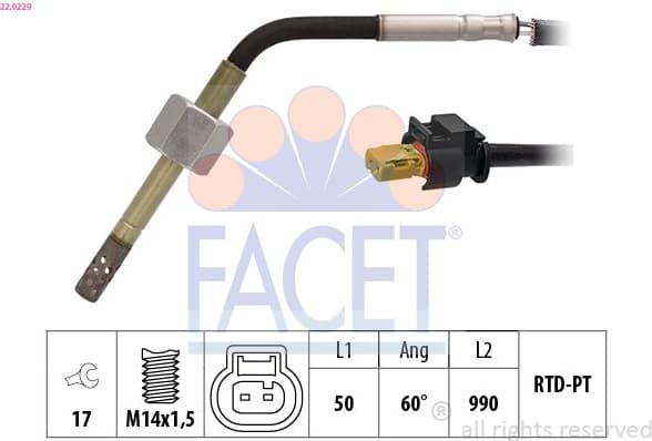 Sensor, exhaust gas temperature Made in Italy - OE Equivalent 22.0229