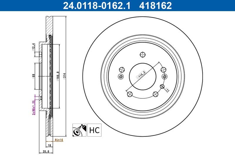 Brake Disc 24.0118-0162.1