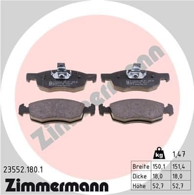 Brake Pad Set, disc brake 23552.180.1