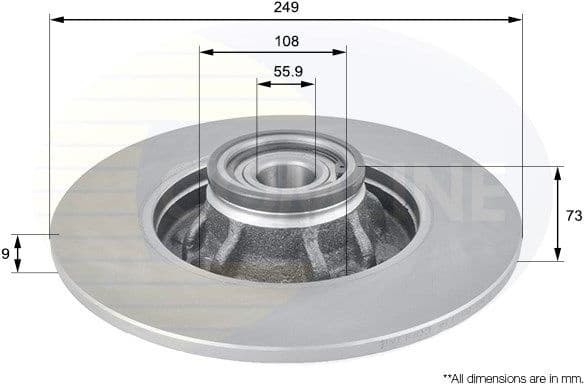 Brake disc with bearing ADC3018