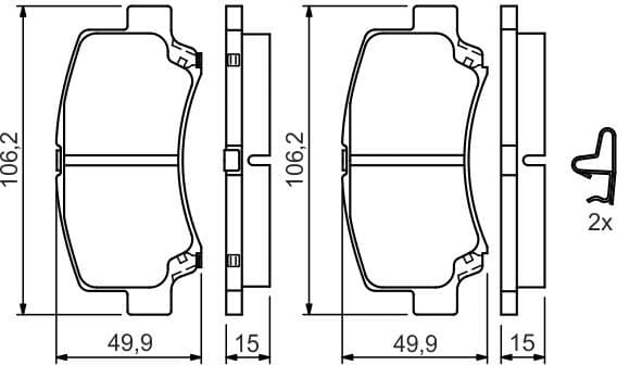 Brake Pad Set, disc brake 0986424626 - image 6
