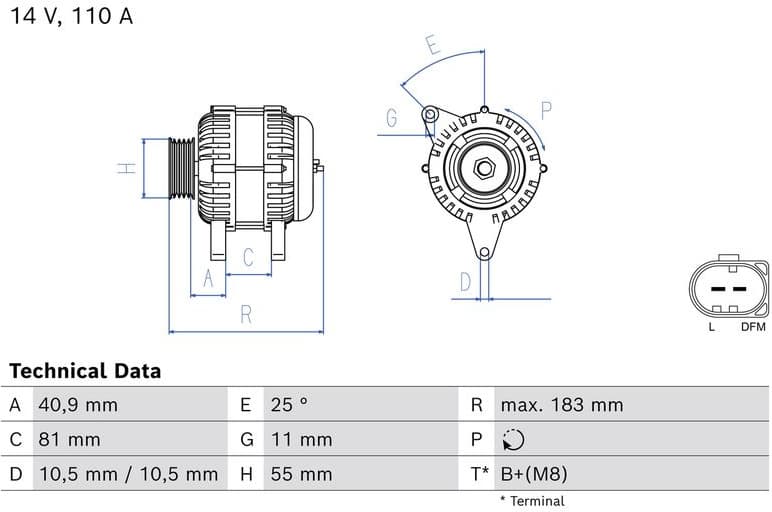 Alternator 0986086070