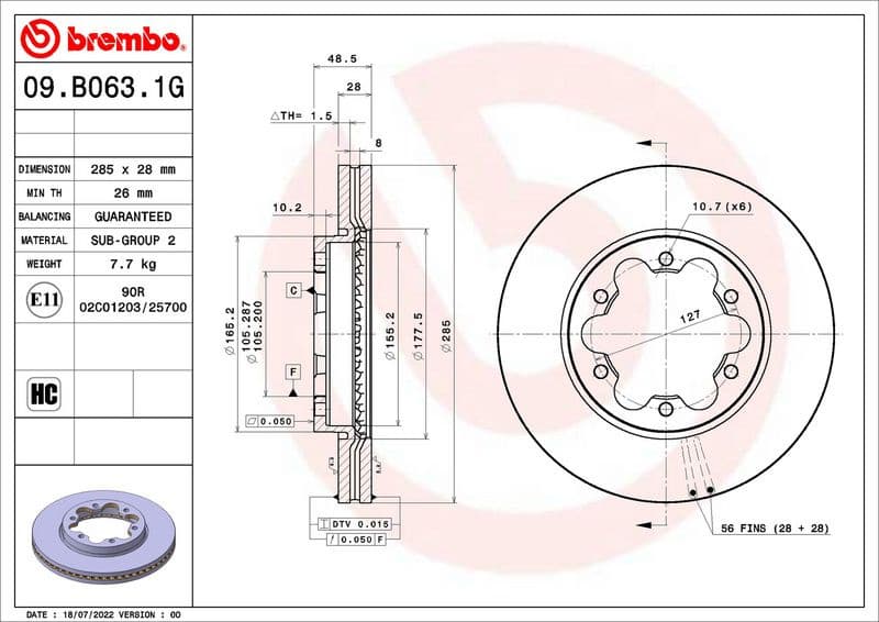 Brake Kit, disc brake BEYOND LINE - Greenance KT 10 039