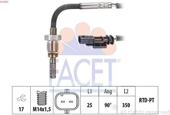 Sensor, exhaust gas temperature Made in Italy - OE Equivalent 22.0243