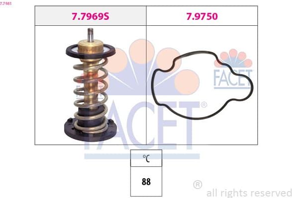 Thermostat, coolant Made in Italy - OE Equivalent 7.7981
