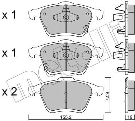 Brake Pad Set, disc brake 22-0805-0