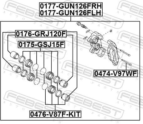 Brake Caliper 0177-GUN126FRH - image 2