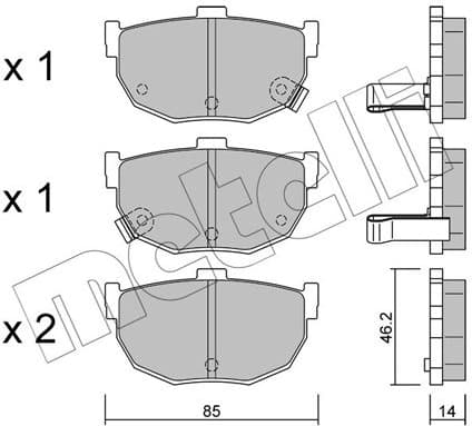 Brake Pad Set, disc brake 22-0362-0