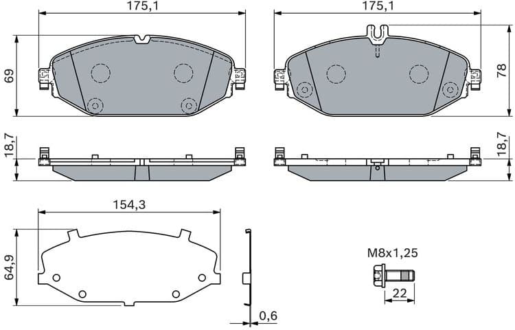 Brake Pad Set, disc brake 0 986 460 129