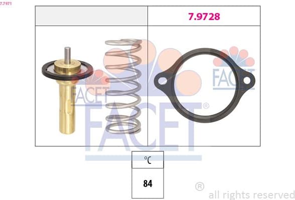 Thermostat, coolant Made in Italy - OE Equivalent 7.7971