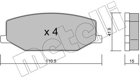 Brake Pad Set, disc brake 22-0097-0
