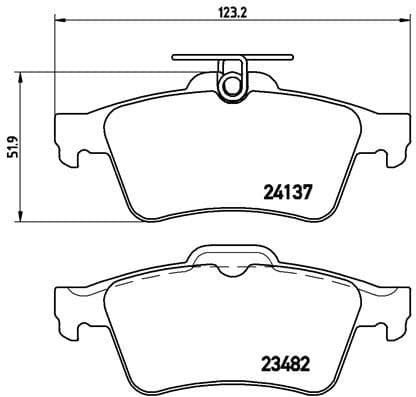 Brake pads rear, Top Quality P59042