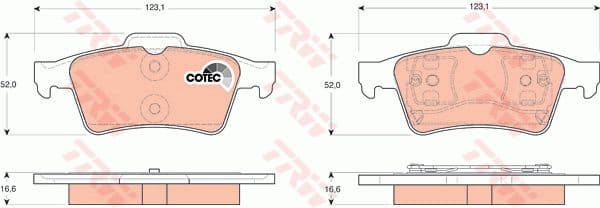 Brake pads rear, Top Quality GDB1469