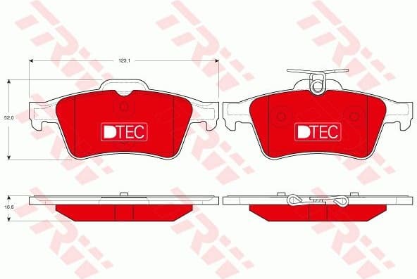 Brake Pad Set, disc brake DTEC COTEC GDB1621DTE