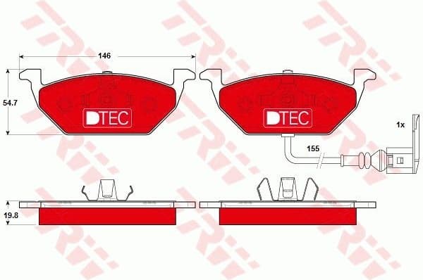 Brake Pad Set, disc brake DTEC COTEC GDB1386DTE