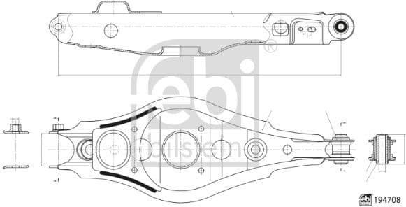 Control/Trailing Arm, wheel suspension 194708