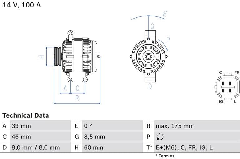 Alternator 0986082420 - image 3