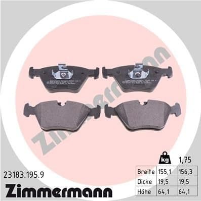 Brake Pad Set, disc brake pb:z 23183.195.9